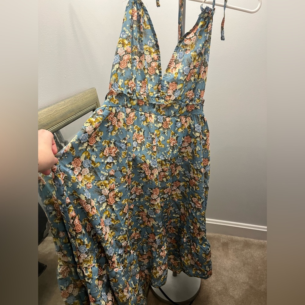 Blue floral dress